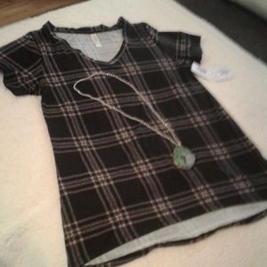 💟🖤PINK & BLACK PLAID CHRISTY T